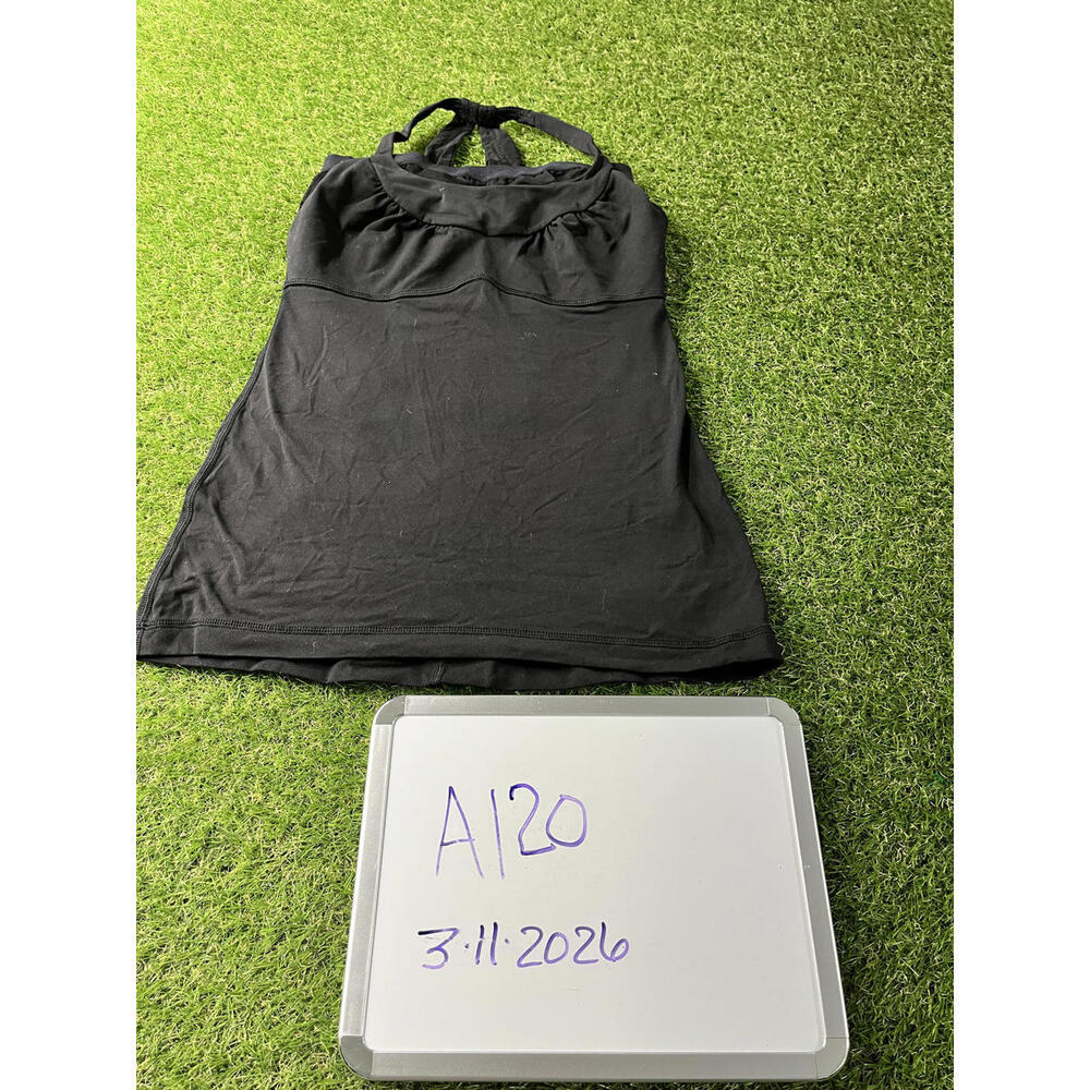 Lululemon Black Athletic Tank Top with‎ Built-in Bra Womens Size 6 halter